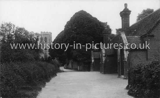 St Laurence Church and School, Ridgewell, Essex. c.1910